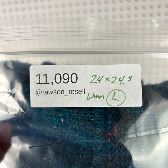 American Edition USA 90s Sweater Women's Large Chunky Knit Boxy Green Blue Multi - Picture 7 of 7